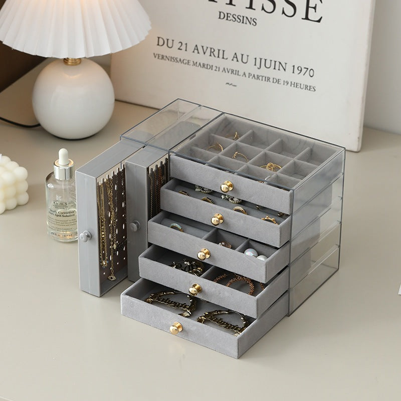 Shopclassyshop Dustproof transparent acrylic stud earrings necklace accessories plastic storage box