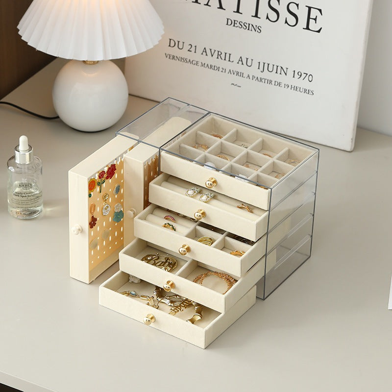 Shopclassyshop Dustproof transparent acrylic stud earrings necklace accessories plastic storage box